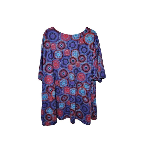 Easy Essentials Spiral Burst Top Women 5X Purple 100% Cotton NWOT - Picture 2 of 7